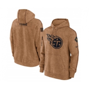Men's Tennessee Titans 2023 Brown Salute to Service Pullover Hoodie