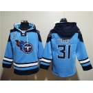 Men's Tennessee Titans #31 Kevin Byard Blue Lace-Up Pullover Hoodie