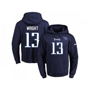 Nike Tennessee Titans #13 Kendall Wright Navy Blue Name & Number Pullover NFL Hoodie