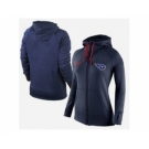 Women Nike Tennessee Titans Full-Zip Performance Hoodie Dark Blue
