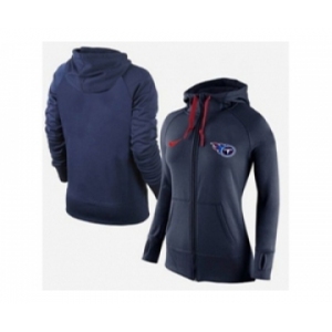 Women Nike Tennessee Titans Full-Zip Performance Hoodie Dark Blue