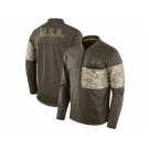 Men Los Angeles Rams Nike Olive Salute to Service Sideline Hybrid Half-Zip Pullover Jacket