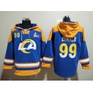 Men's Los Angeles Rams #99 Aaron Donald 2022 Royal Super Bowl LVI Champions Pullover Hoodie