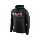 Men's Los Angeles Rams Black Breast Cancer Awareness Circuit Performance Pullover Hoodie