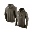 Men's St.Louis Rams Nike Olive Salute To Service KO Performance Hoodie