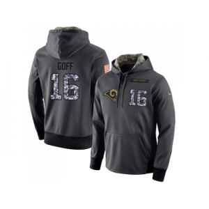NFL Men's Nike Los Angeles Rams #16 Jared Goff Stitched Black Anthracite Salute to Service Player Performance Hoodie