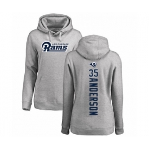 NFL Women's Nike Los Angeles Rams #35 C.J. Anderson Ash Backer Pullover Hoodie