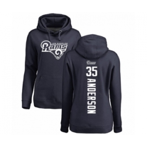 NFL Women's Nike Los Angeles Rams #35 C.J. Anderson Navy Blue Backer Pullover Hoodie