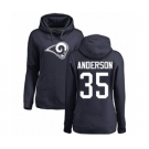 NFL Women's Nike Los Angeles Rams #35 C.J. Anderson Navy Blue Name & Number Logo Pullover Hoodie