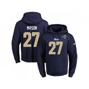 Nike Los Angeles Rams #27 Tre Mason Navy Blue Name & Number Pullover NFL Hoodie