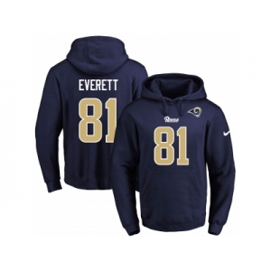 Nike Los Angeles Rams #81 Gerald Everett Gerald Everett Navy Blue Name & Number Pullover NFL Hoodie