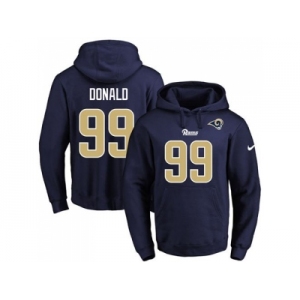 Nike Los Angeles Rams #99 Aaron Donald Navy Blue Name & Number Pullover NFL Hoodie