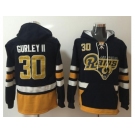 Nike Rams #30 Todd Gurley II Navy Blue Gold Name & Number Pullover NFL Hoodie