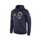 St.Louis Rams Nike Navy Practice Performance Pullover Hoodie