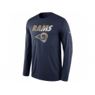 Men's St.Louis Rams Nike Navy Legend Staff Practice Long Sleeves Performance T-Shirt