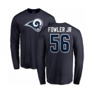 NFL Nike Los Angeles Rams #56 Dante Fowler Jr Navy Blue Name & Number Logo Long Sleeve T-Shirt