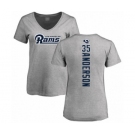 NFL Women's Nike Los Angeles Rams #35 C.J. Anderson Ash Backer V-Neck T-Shirt