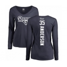 NFL Women's Nike Los Angeles Rams #35 C.J. Anderson Navy Blue Backer Slim Fit Long Sleeve T-Shirt