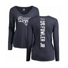 NFL Women's Nike Los Angeles Rams #56 Dante Fowler Jr Navy Blue Backer Slim Fit Long Sleeve T-Shirt