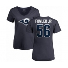 NFL Women's Nike Los Angeles Rams #56 Dante Fowler Jr Navy Blue Name & Number Logo Slim Fit T-Shirt