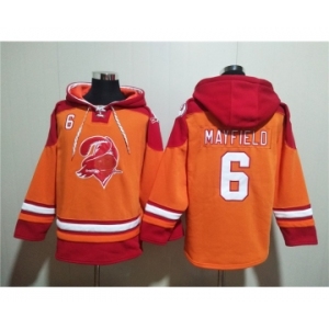 Men's Tampa Bay Buccaneers #6 Baker Mayfield Orange Red Ageless Must-Have Lace-Up Pullover Hoodie