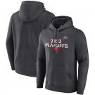 Men's Tampa Bay Buccaneers Heather Charcoal 2023 Playoffs Fleece Pullover Hoodie