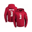Nike Tampa Bay Buccaneers #3 Jameis Winston Red Name & Number Pullover NFL Hoodie