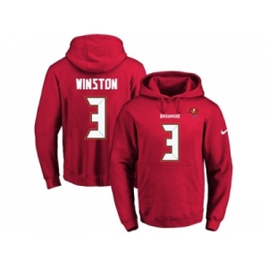 Nike Tampa Bay Buccaneers #3 Jameis Winston Red Name & Number Pullover NFL Hoodie