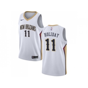 Men Nike New Orleans Pelicans #11 Jrue Holiday White NBA Swingman Association Edition Jersey