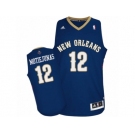 Men's Adidas New Orleans Pelicans #12 Donatas Motiejunas Authentic Navy Blue Road NBA Jersey