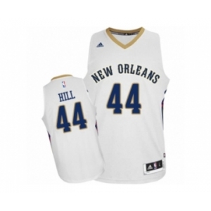 Men's Adidas New Orleans Pelicans #44 Solomon Hill Authentic White Home NBA Jersey