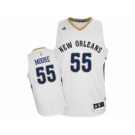 Men's Adidas New Orleans Pelicans #55 E'Twaun Moore Authentic White Home NBA Jersey