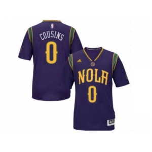 Men's New Orleans Pelicans #0 DeMarcus Cousins adidas Purple Pride Swingman Mardi Gras Jersey