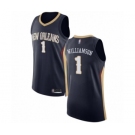 Men's New Orleans Pelicans #1 Zion Williamson Authentic Navy Blue Basketball Jersey - Icon Edition