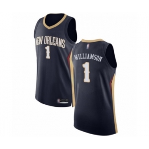 Men's New Orleans Pelicans #1 Zion Williamson Authentic Navy Blue Basketball Jersey - Icon Edition