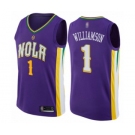 Men's New Orleans Pelicans #1 Zion Williamson Authentic Purple Basketball Jersey - City Edition