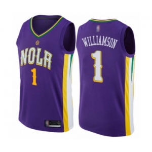 Men's New Orleans Pelicans #1 Zion Williamson Authentic Purple Basketball Jersey - City Edition