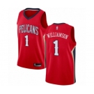 Men's New Orleans Pelicans #1 Zion Williamson Swingman Red Basketball Jersey Statement Edition