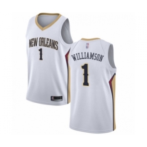 Men's New Orleans Pelicans #1 Zion Williamson Swingman White Basketball Jersey - Association Edition