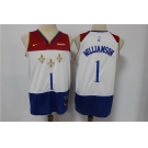 Men's New Orleans Pelicans #1 Zion Williamson  White Basketball Jersey 2020-2021 City Edition