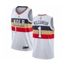 Men's New Orleans Pelicans #1 Zion Williamson White Swingman Jersey - Earned Edition