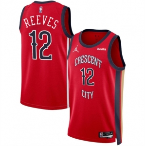 Men's New Orleans Pelicans #12 Antonio Reeves Red 2024 Draft Statement Edition Stitched Basketball Jersey