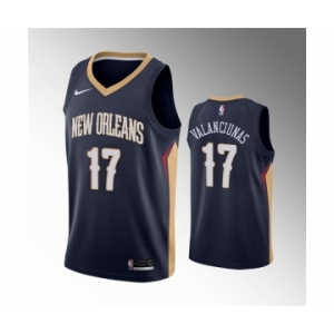 Men's New Orleans Pelicans #17 Jonas Valanciunas Navy Icon Edition Stitched Jersey