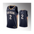 Men's New Orleans Pelicans #2 Lonzo Ball Navy Icon Edition Stitched Jersey