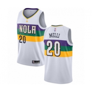 Men's New Orleans Pelicans #20 Nicolo Melli Authentic White Basketball Jersey - City Edition