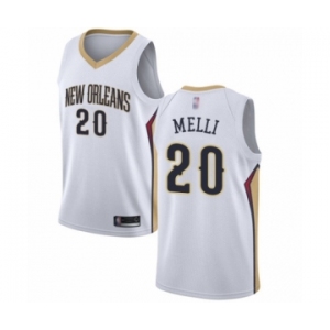 Men's New Orleans Pelicans #20 Nicolo Melli Swingman White Basketball Jersey - Association Edition