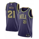 Men's New Orleans Pelicans #21 Yves Missi Purple 2024-25 City Ediiton Stitched Basketball Jersey