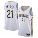 Men's New Orleans Pelicans #21 Yves Missi White 2024 Draft Association Edition Stitched Basketball Jersey