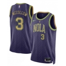 Men's New Orleans Pelicans #3 CJ McCollum Purple 2024-25 City Ediiton Stitched Basketball Jersey