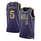 Men's New Orleans Pelicans #5 Dejounte Murray Purple 2024-25 City Ediiton Stitched Basketball Jersey